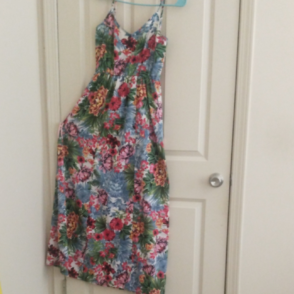 Floral Maxi Dress with Spaghetti Straps